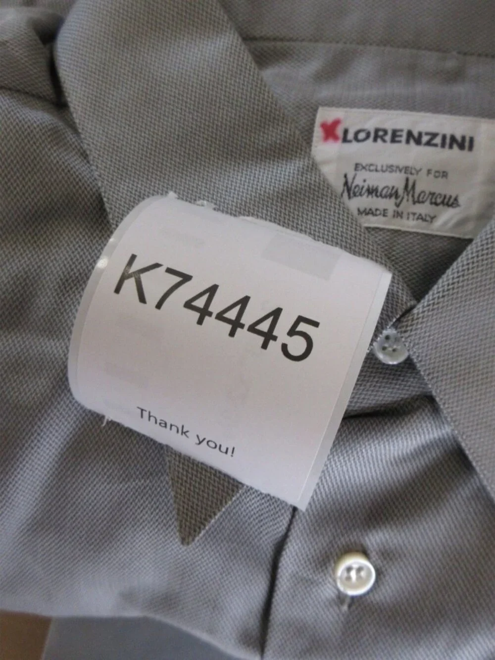 Lorenzini Shirt 17.5 L Neiman Marcus Micro Herringbone Italy VGT NEW
